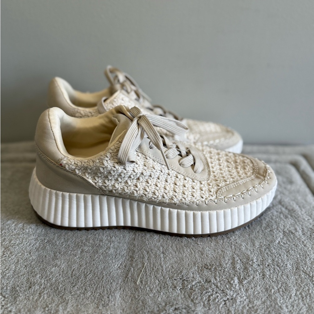 Dolce Vita Dolen Fashion Sneaker Ivory Multi Woven Knit NEW